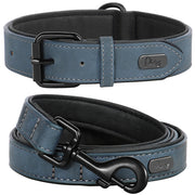 durable padded dog collar and leash set, view 5 - MRSLM