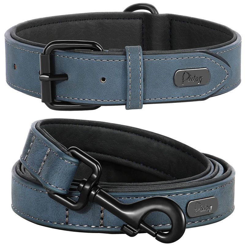 durable padded dog collar and leash set, view 5 - MRSLM