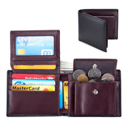 men's short trifold leather wallet, view 8 - MRSLM