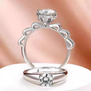 bow moissanite wedding ring, view 5 - MRSLM