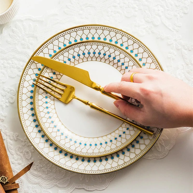 nordic bone china plate set, view 9 - MRSLM