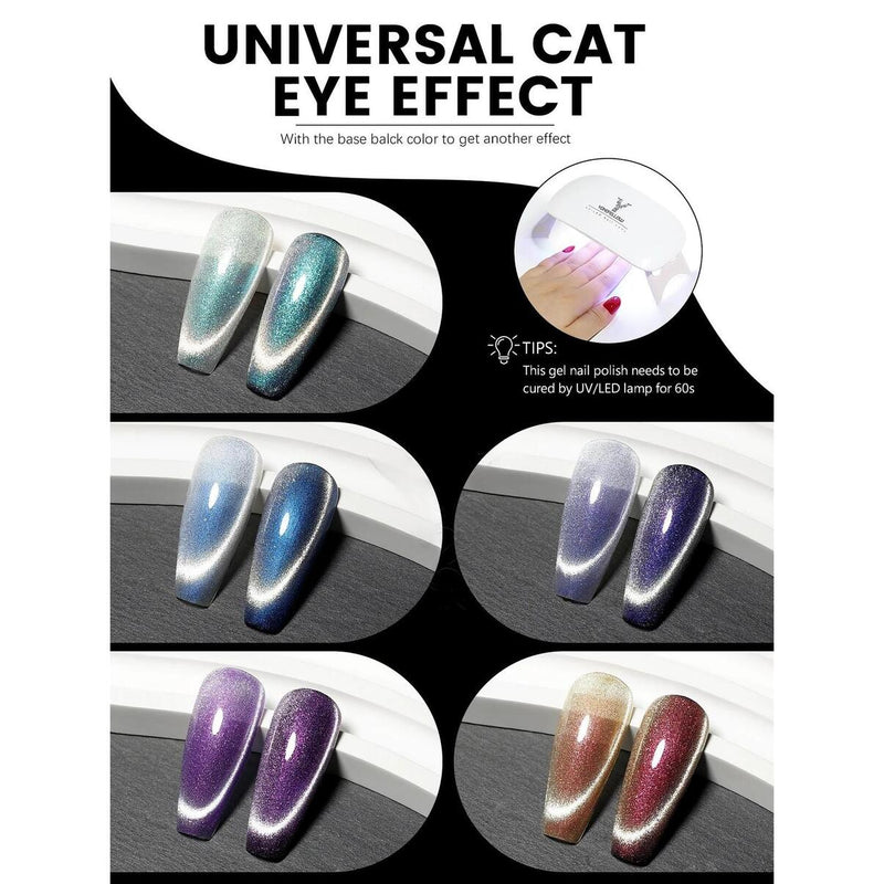 magnetic cat eye gel nail polish set, view 4 - MRSLM