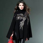 women's thick pullover sweater cloak, view 5 - MRSLM