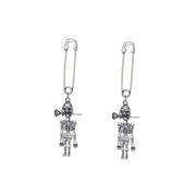 s925 silver vintage rose skull earring, view 3 - MRSLM