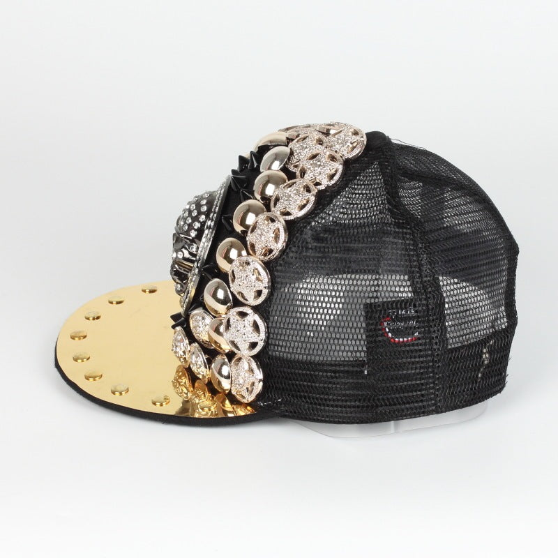 skull leopard head rivet baseball cap, view 8 - MRSLM