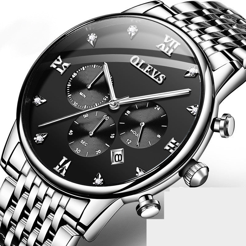 men's chronograph quartz watch night light, view 3 - MRSLM