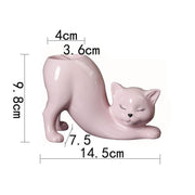 cat tail porcelain flower pot, view 4 - MRSLM