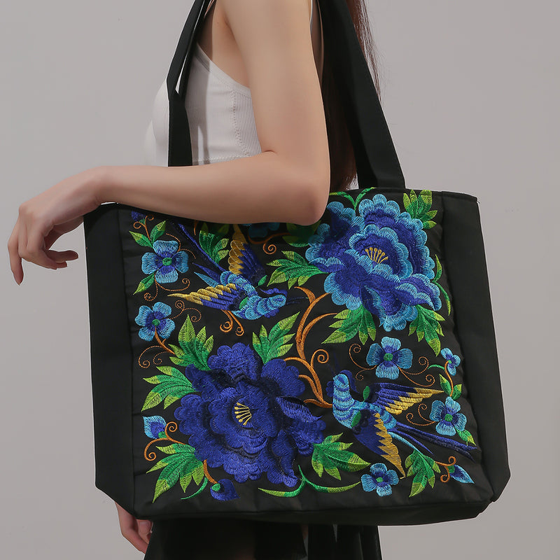 phoenix embroidered shoulder bag, view 9 - MRSLM