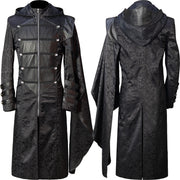 black stand collar punk gothic cape coat - MRSLM