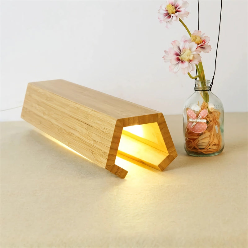 bamboo led table lamp, view 4 - MRSLM