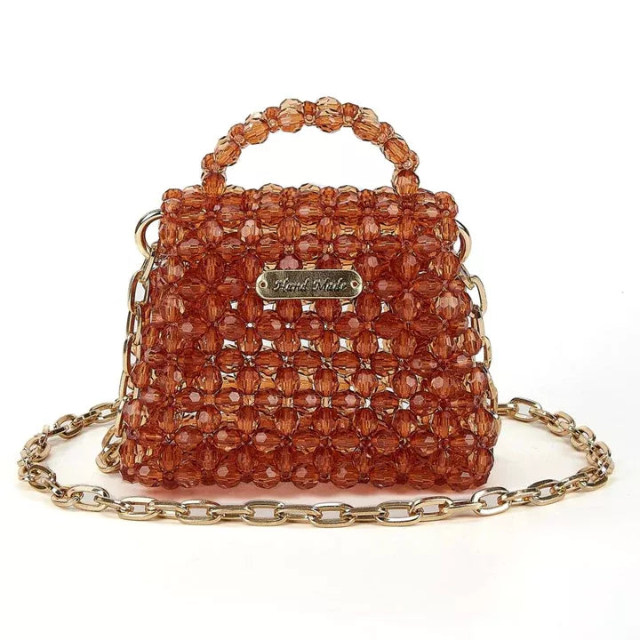 crystal pearls beaded crossbody bag, view 2 - MRSLM