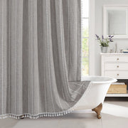 bohemian tassel shower curtain, view 5 - MRSLM