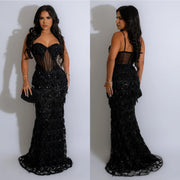 women's sequin sling dress, view 2 - MRSLM
