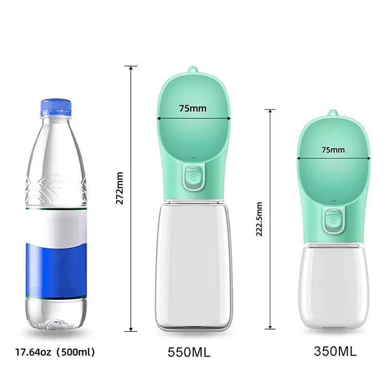 Portable dog water bottle with travel bowl, view 10 - MRSLM