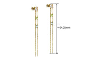 natural crystal double layer tassel earrings, view 2 - MRSLM