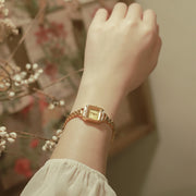 Women's square copper strip antique watch, view 3 - MRSLM