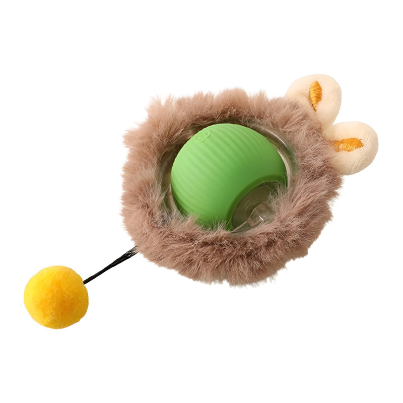 interactive rolling ball cat toy with snake tail, view 2 - MRSLM