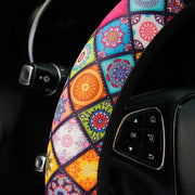 ethnic style print steering wheel cover, view 6 - MRSLM