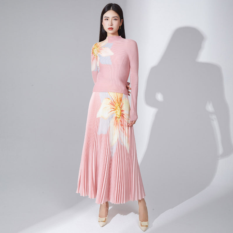 women's blouse and floral pleated skirt autumn suit, view 8 - MRSLM