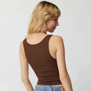 knitted sleeveless crop top, view 11 - MRSLM
