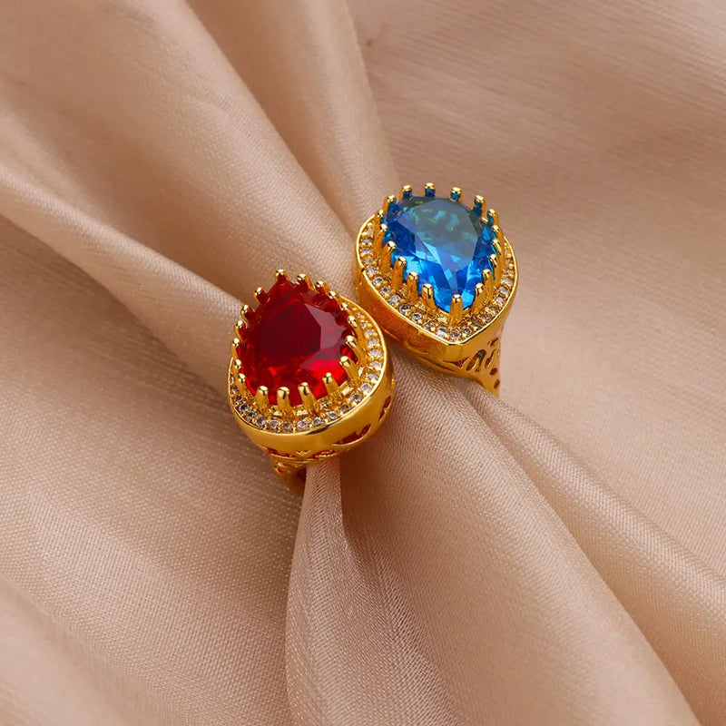 water drop zircon ring, view 4 - MRSLM