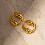 gold-plated water drop earrings, view 4 - MRSLM