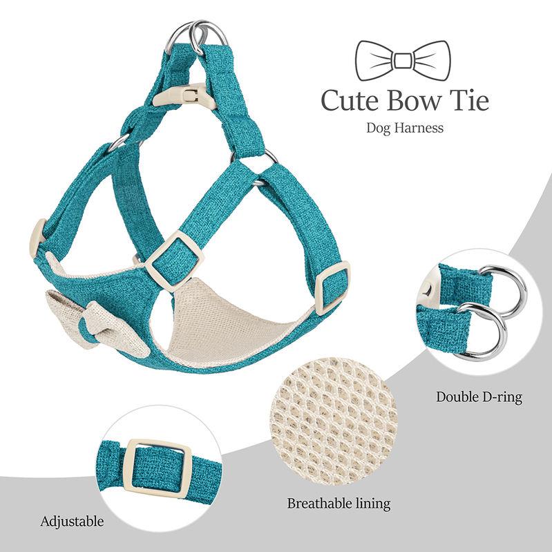 adjustable bowtie collar, leash and harness set, view 7 - MRSLM