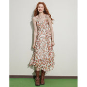 French floral V-neck midi dress, view 3 - MRSLM