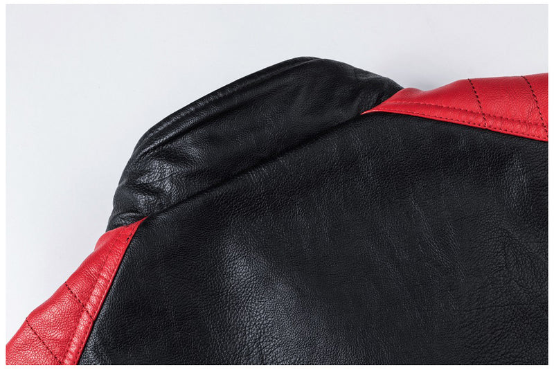 Men's retro motorcycle PU leather jacket, view 9 - MRSLM