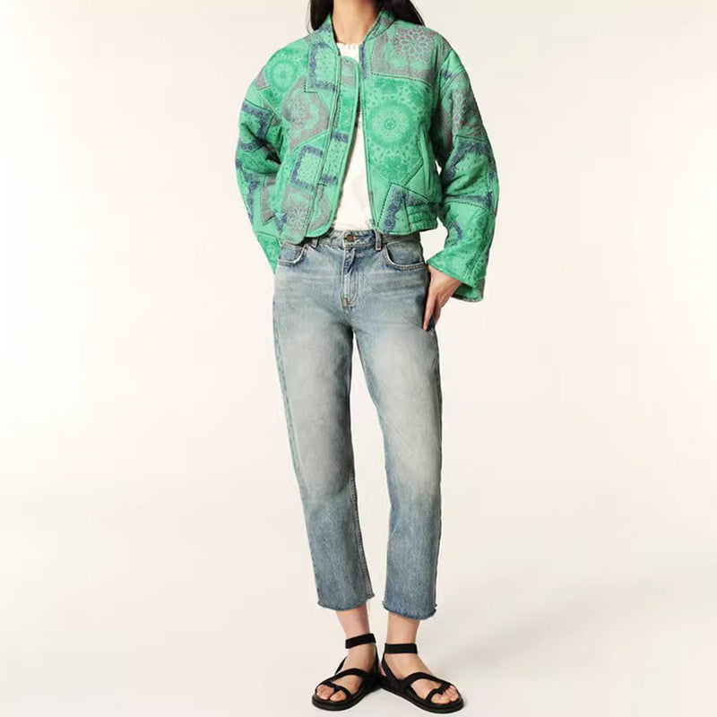 printed short zipper jacket, view 2 - MRSLM