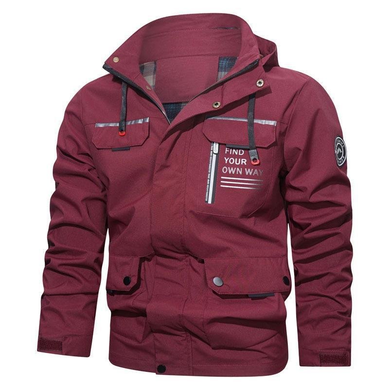 Men's hooded outdoor shell jacket, view 3 - MRSLM