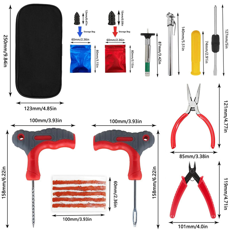 Car tire repair and emergency tool set, view 5 - MRSLM