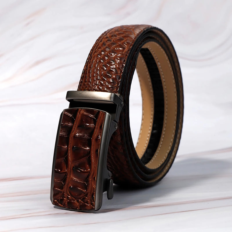 men's crocodile pattern PU belt, view 10 - MRSLM