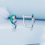 sterling silver zircon parrot earrings, view 4 - MRSLM