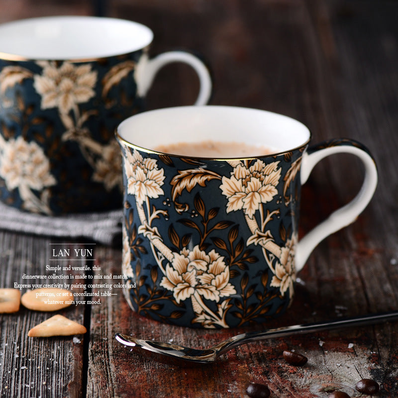 european blue and white ceramic mug, view 10 - MRSLM