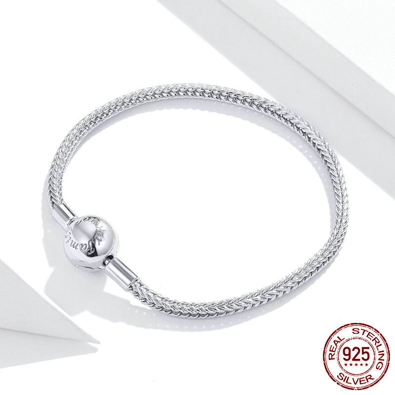 s925 sterling silver snake bone bracelet, view 2 - MRSLM