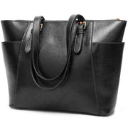 Women's large vintage PU leather tote bag, view 10 - MRSLM