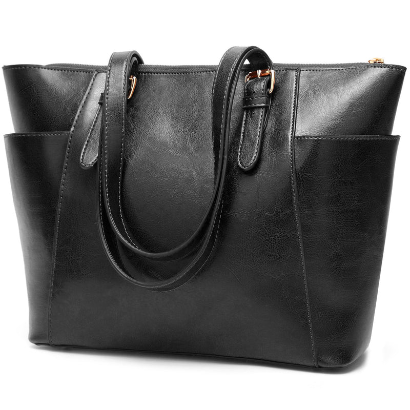 Women's large vintage PU leather tote bag, view 10 - MRSLM