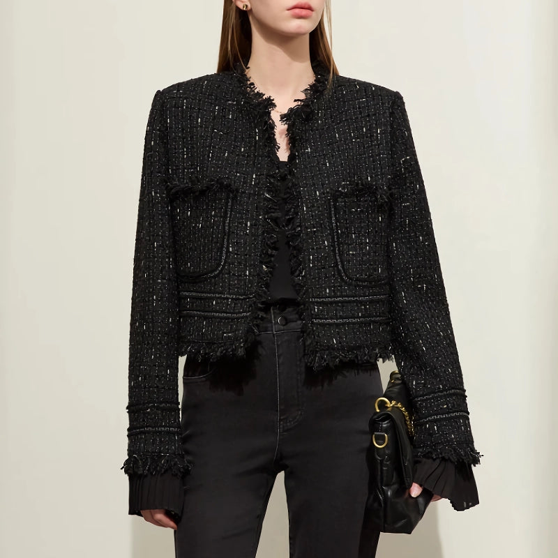women's tweed short jacket, view 7 - MRSLM