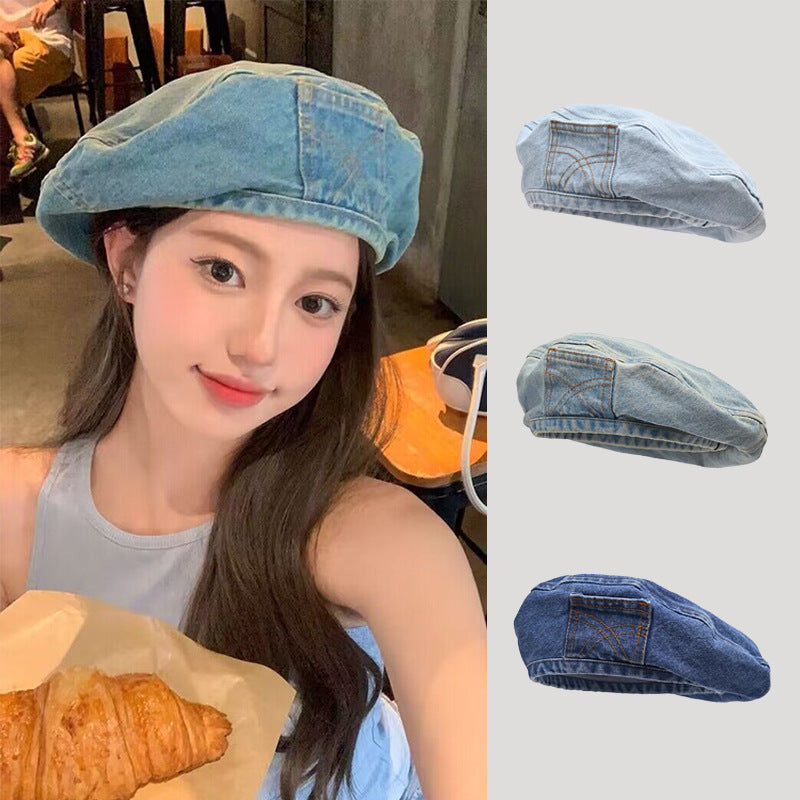 washed denim beret - MRSLM