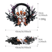 Halloween skull wreath, view 2 - MRSLM
