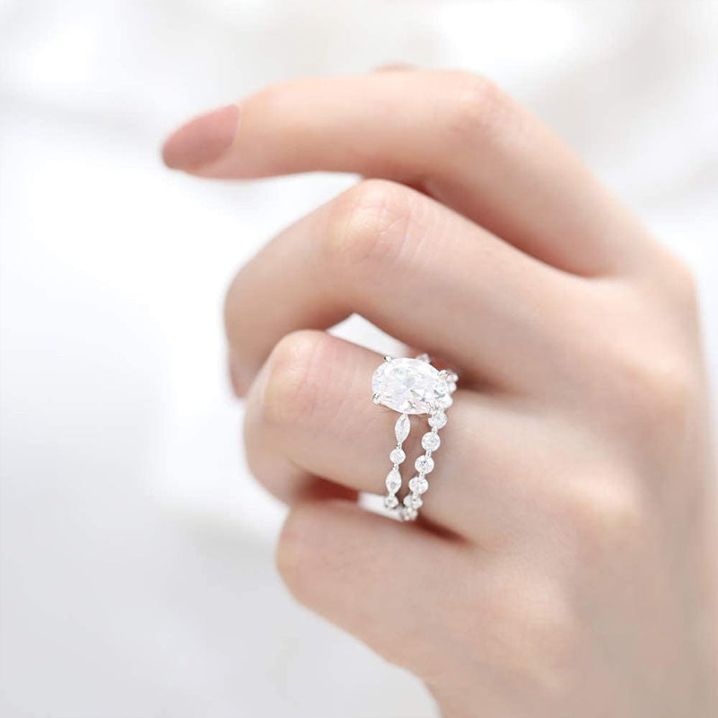 S925 silver four claw zircon ring, view 6 - MRSLM