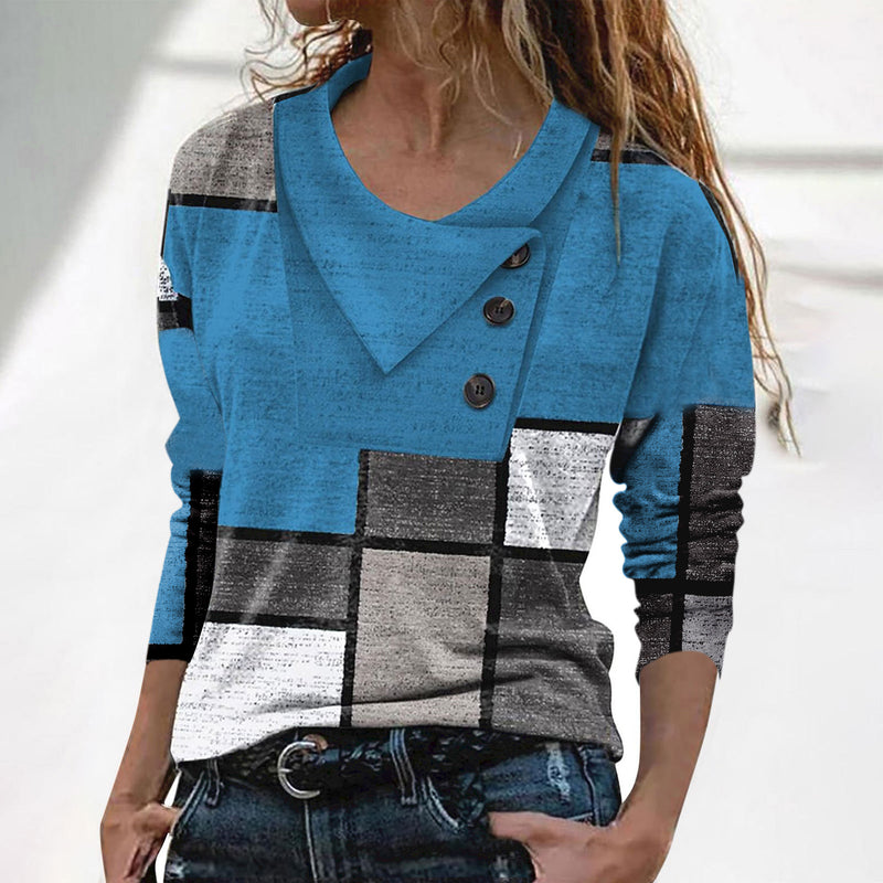 women's crossover collar long sleeve top, view 6 - MRSLM