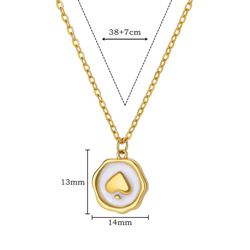 Gold heart pendant necklace, view 2 - MRSLM
