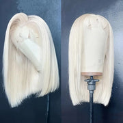 Pure white lace front bob wig, view 4 - MRSLM