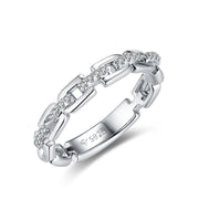 women's sterling silver moissanite ring, view 3 - MRSLM