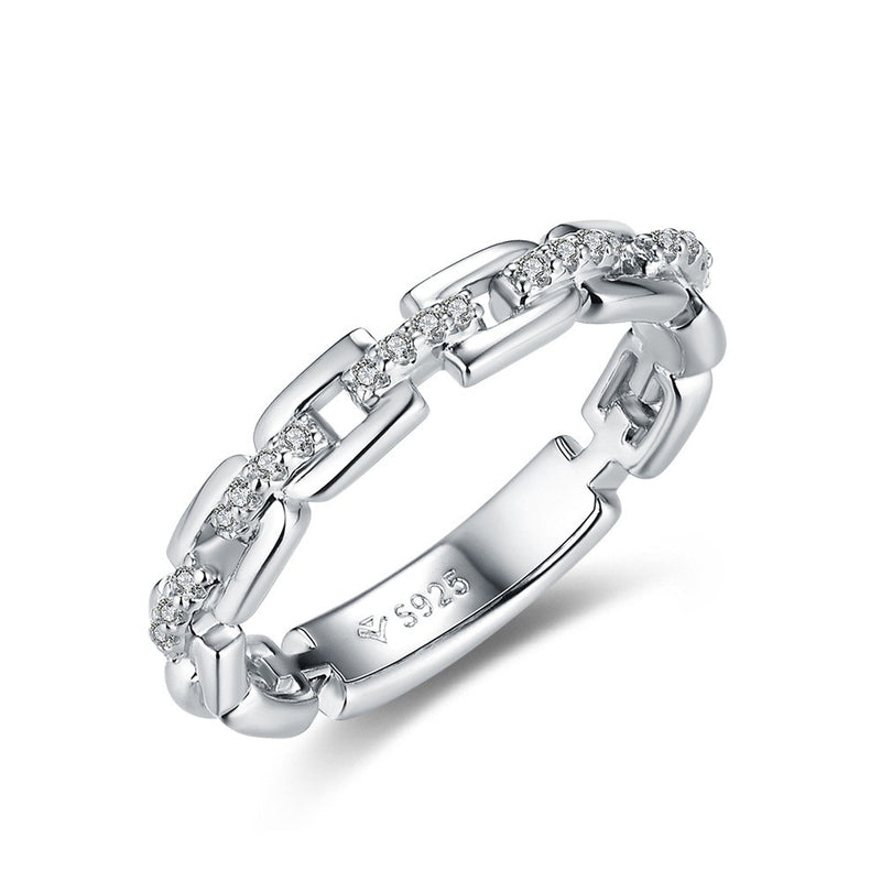 women's sterling silver moissanite ring, view 3 - MRSLM