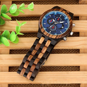 full wood band quartz watch, view 3 - MRSLM