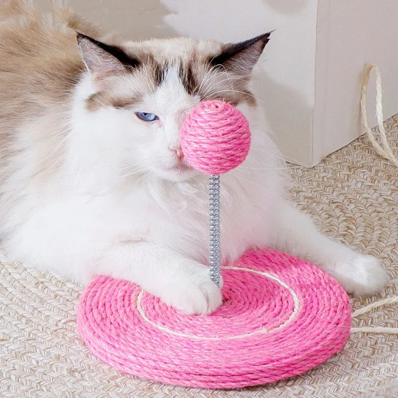 cat scratch board with sisal ball toy, view 9 - MRSLM