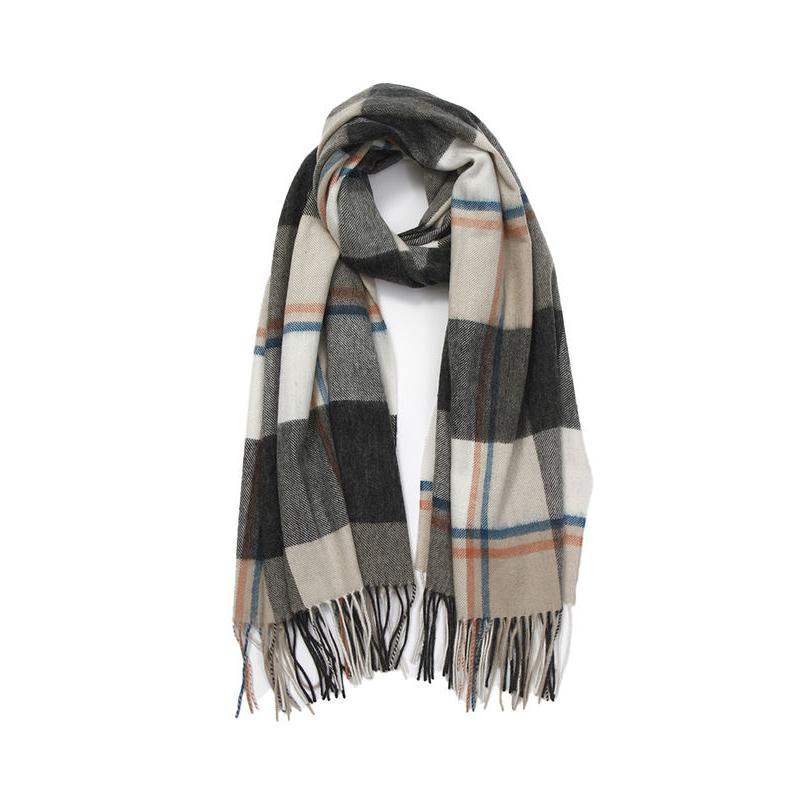 elegant plaid wool shawl, view 14 - MRSLM